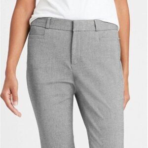 Banana Republic Womens 6 Sloan Tapered-Leg Trouser Pants Light Gray Rayon Cotton